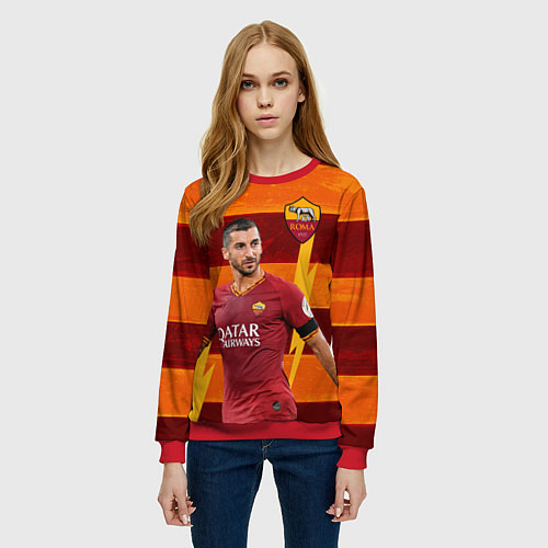 Женский свитшот Henrikh Mkhitaryan Roma / 3D-Красный – фото 3