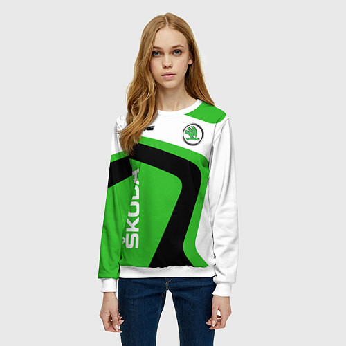 Женский свитшот Skoda / 3D-Белый – фото 3