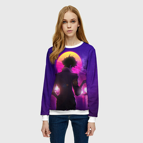 Женский свитшот Cowboy Bebop Spike Spiegel / 3D-Белый – фото 3