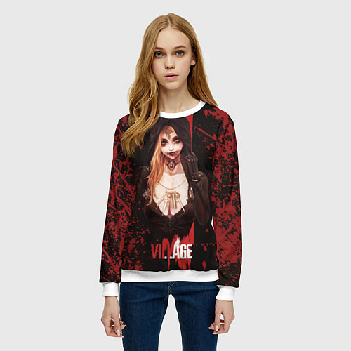 Женский свитшот Resident Evil Village / 3D-Белый – фото 3
