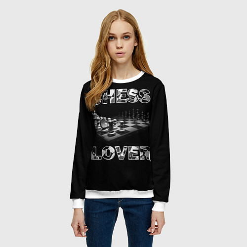 Женский свитшот Chess Lover Любитель шахмат / 3D-Белый – фото 3