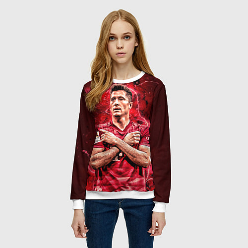 Женский свитшот Левандовски Lewandowski 9 / 3D-Белый – фото 3