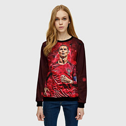Свитшот женский Cristiano Ronaldo Portugal, цвет: 3D-черный — фото 2