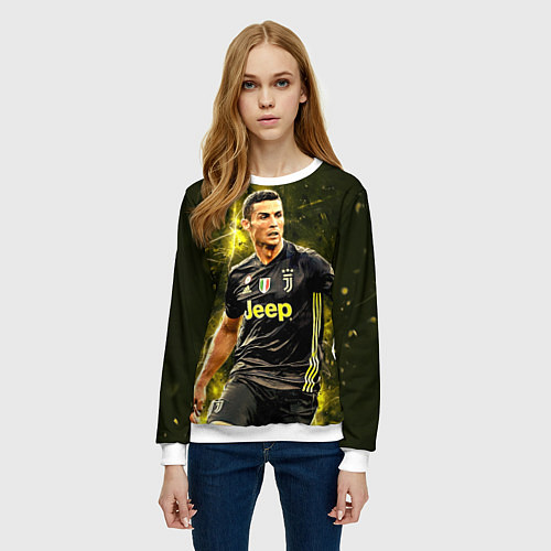 Женский свитшот Cristiano Ronaldo Juventus / 3D-Белый – фото 3