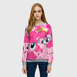Свитшот женский Pinkie Pie pattern, цвет: 3D-меланж — фото 2