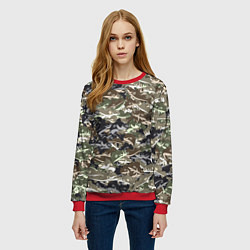 Свитшот женский Камуфляж для рыбака, цвет: 3D-красный — фото 2