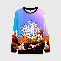 Женский свитшот Осьминог в Лаве Градиент