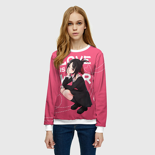 Женский свитшот Love is war / 3D-Белый – фото 3