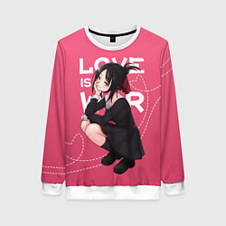 Свитшот женский Love is war, цвет: 3D-белый