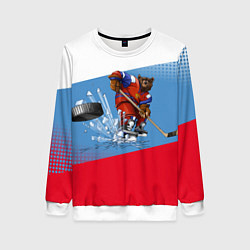 Свитшот женский Русский хоккей, цвет: 3D-белый