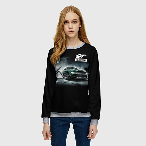 Женский свитшот Ford mustang / 3D-Меланж – фото 3