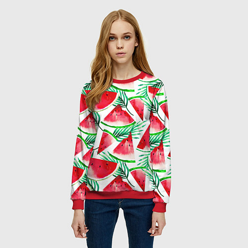 Женский свитшот Арбузное настроение / 3D-Красный – фото 3