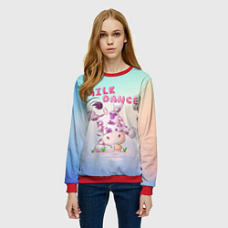 Свитшот женский Milk dance, цвет: 3D-красный — фото 2