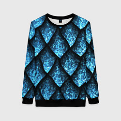 Свитшот женский Чешуя ледяного дракона, цвет: 3D-черный