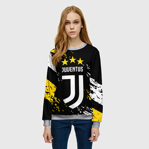 Женский свитшот JUVENTUS ЮВЕНТУС КРАСКА / 3D-Меланж – фото 3