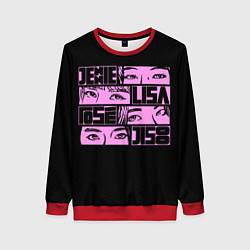 Свитшот женский Black pink eyes, цвет: 3D-красный