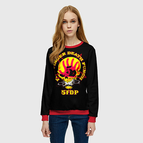 Женский свитшот Five Finger Death Punch FFDP / 3D-Красный – фото 3