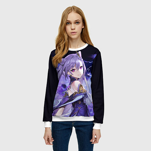 Женский свитшот КЭ ЦИН - Genshin Impact / 3D-Белый – фото 3