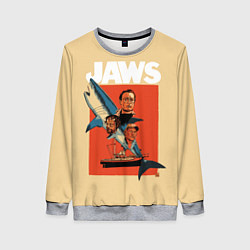 Свитшот женский Челюсти, цвет: 3D-меланж