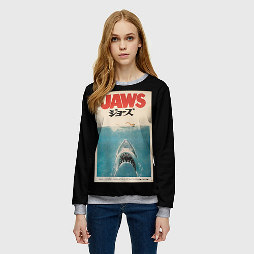 Женский свитшот Jaws Japan / 3D-Меланж – фото 3