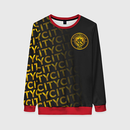Женский свитшот МАНЧЕСТЕР СИТИ ЗОЛОТО GOLD / 3D-Красный – фото 1
