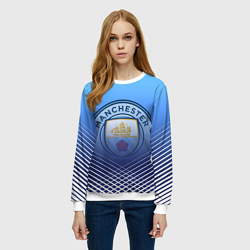 Женский свитшот МАНЧЕСТЕР СИТИ МАНЧЕСТЕР / 3D-Белый – фото 3