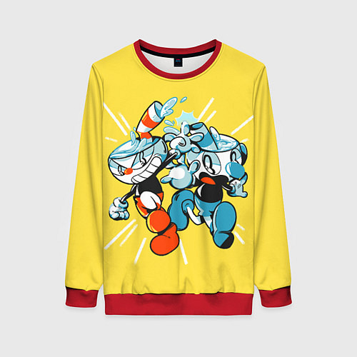 Женский свитшот Cuphead bros / 3D-Красный – фото 1