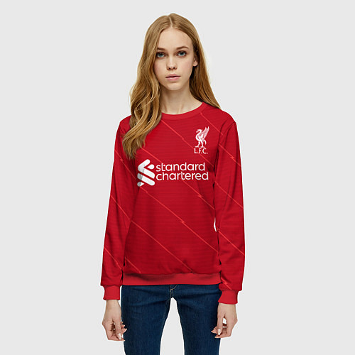 Женский свитшот Мане Ливерпуль форма 20212022 / 3D-Красный – фото 3