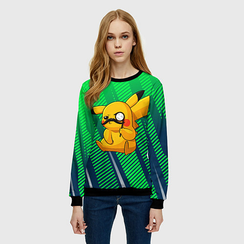 Женский свитшот Детектив Пикачу / 3D-Черный – фото 3