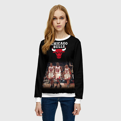 Женский свитшот CHICAGO BULLS 3 / 3D-Белый – фото 3