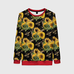 Женский свитшот Fashion Sunflowers and bees