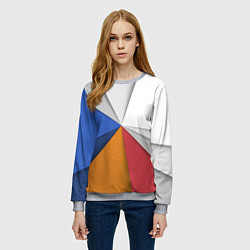Свитшот женский Трегоугольник, цвет: 3D-меланж — фото 2