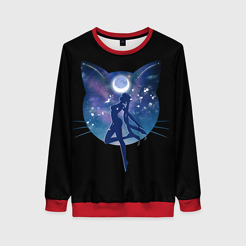 Женский свитшот Sailor Moon силуэт / 3D-Красный – фото 1