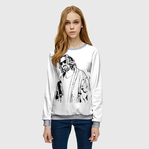 Женский свитшот Большой Лебовски Big Lebowski / 3D-Меланж – фото 3