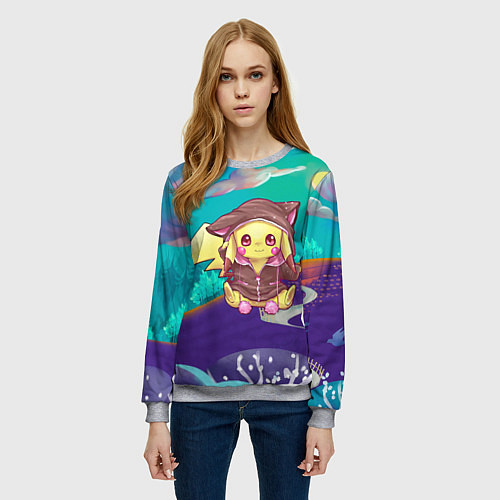 Женский свитшот Покемон в костюме / 3D-Меланж – фото 3