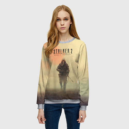 Женский свитшот Сталкер одиночка / 3D-Меланж – фото 3