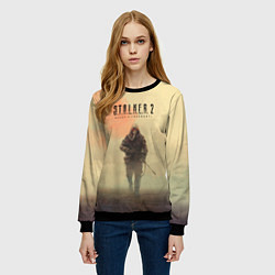 Свитшот женский Сталкер одиночка, цвет: 3D-черный — фото 2