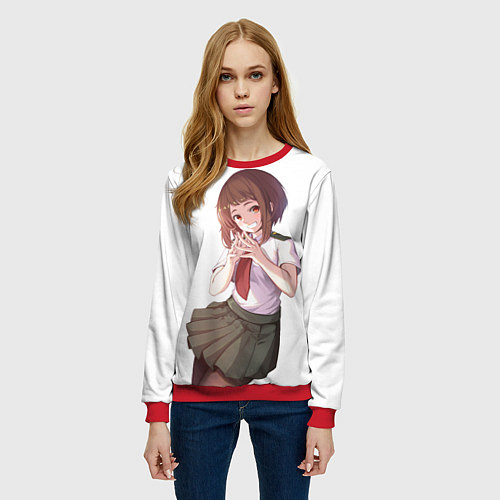 Женский свитшот Очако Урарака хитрит замышляет по крупному - Моя г / 3D-Красный – фото 3