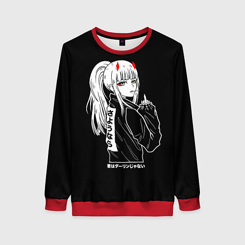 Женский свитшот Зеро Ту показывает палец / 3D-Красный – фото 1