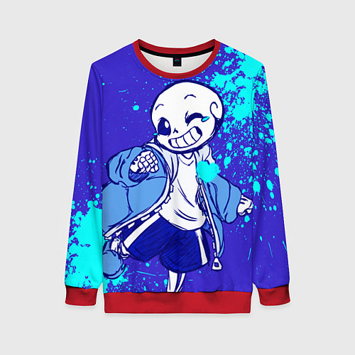 Женский свитшот UNDERTALE SANS BLUE / 3D-Красный – фото 1