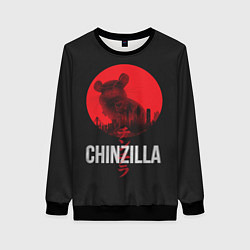 Свитшот женский Chinzilla red, цвет: 3D-черный