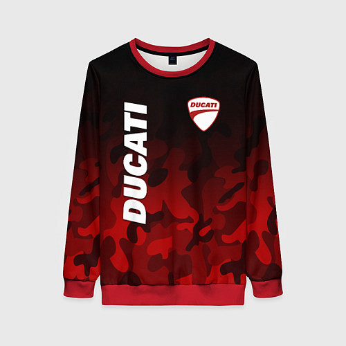 Женский свитшот DUCATI ДУКАТИ КАМУФЛЯЖ / 3D-Красный – фото 1