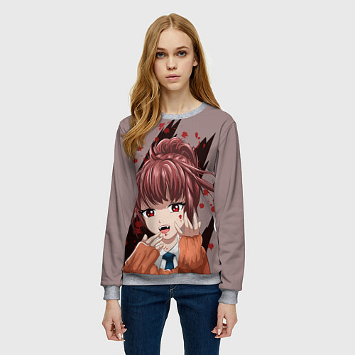 Женский свитшот Аниме-вампир / 3D-Меланж – фото 3