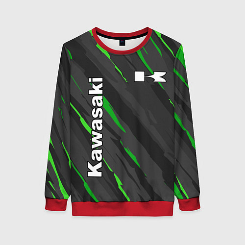 Женский свитшот KAWASAKI КАВАСАКИ SPORT / 3D-Красный – фото 1