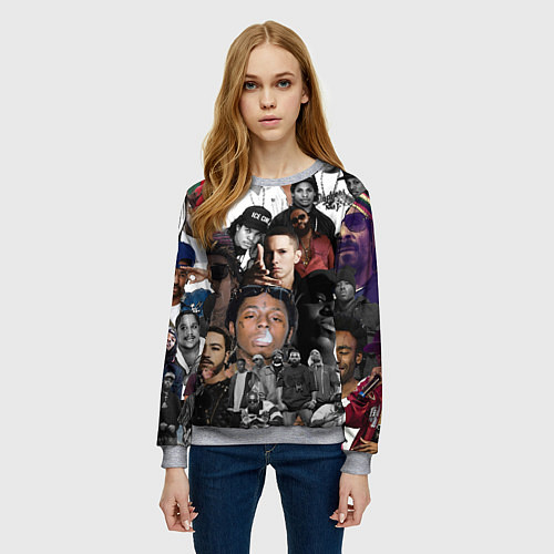 Женский свитшот Короли Рэпа KING RAP / 3D-Меланж – фото 3