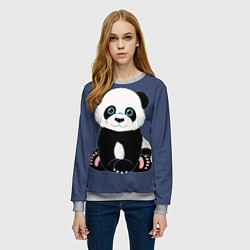 Свитшот женский Милая Панда Sweet Panda, цвет: 3D-меланж — фото 2