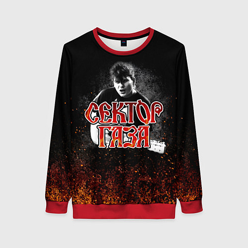 Женский свитшот Сектор Газа Юра ХОЙ / 3D-Красный – фото 1