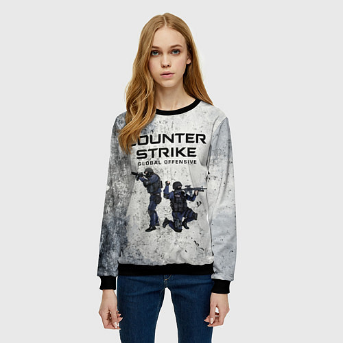 Женский свитшот COUNTER TERRORIST CS GO Z / 3D-Черный – фото 3