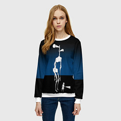 Свитшот женский Сиреноголовый Хоррор Ребенок, цвет: 3D-белый — фото 2