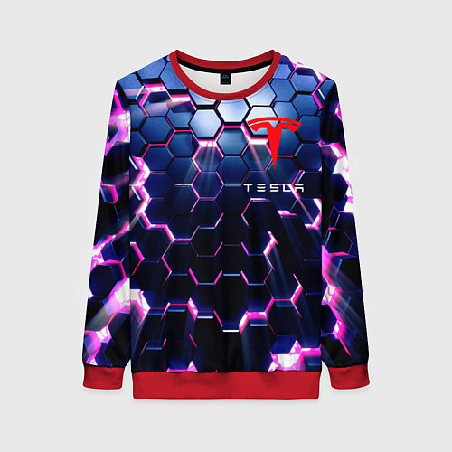 Женский свитшот TESLA СОТЫ / 3D-Красный – фото 1